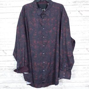 Robert Graham Mens Button Up Shirt 4XL Flip Cuff Pink Black 334
